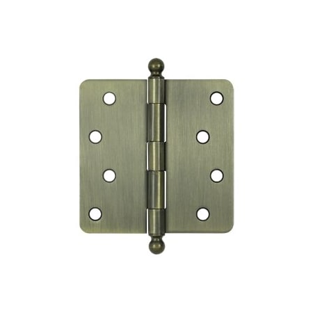 Deltana S44R4 1/4 Radius Ball Tip Door Hinge Antique Brass, 10PK S44R45-BT-XCP10
